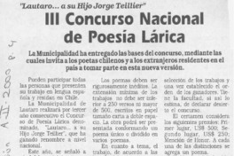 III Concurso nacional de poesía lárica  [artículo]