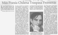 Más poesía chilena traspasa fronteras  [artículo]