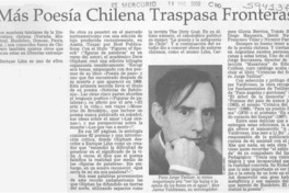 Más poesía chilena traspasa fronteras  [artículo]