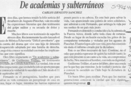 De academias y subterráneos  [artículo] Carlos Ernesto Sánchez