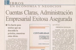 Cuentas claras, administración empresarial exitosa asegurada  [artículo]