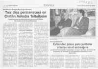 Tres días permanecerá en Chillán Volodia Teitelboim  [artículo]