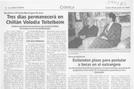 Tres días permanecerá en Chillán Volodia Teitelboim  [artículo]