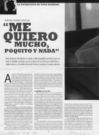 "Me quiero mucho, poquito y nada"  [artículo] Toto Romero