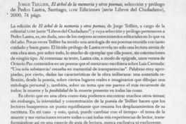 El árbol de la memoria y otros poemas  [artículo] Marcelo Pellegrini