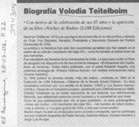 Biografía Volodia Teitelboim  [artículo]