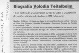 Biografía Volodia Teitelboim  [artículo]