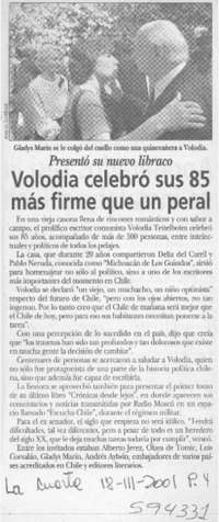 Volodia celebró sus 85 más firme que un peral  [artículo]