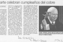 Con arte celebran cumpleaños de cobre  [artículo] Laëtitia Strangi