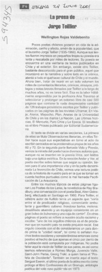 La prosa de Jorge Teillier  [artículo] Wellington Rojas Valdebenito