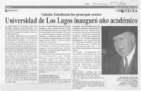 Universidad de Los Lagos inauguró año académico  [artículo]