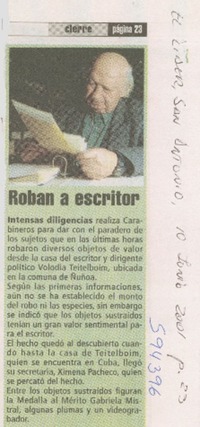 Roban a escritor  [artículo]