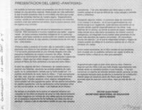 Presentación del libro "Fantasías"  [artículo] Víctor Olea Pavez