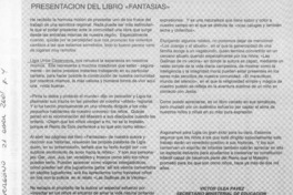 Presentación del libro "Fantasías"  [artículo] Víctor Olea Pavez