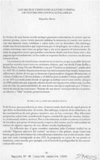 Los microcuentos de Leandro Urbina, un testimonio en pocas palabras  [artículo] Alejandra Ibarra