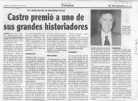 Castro premió a uno de sus grandes historiadores  [artículo] Sara Curumilla