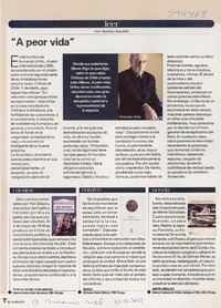 "A peor vida"  [artículo] Andrés Aguirre