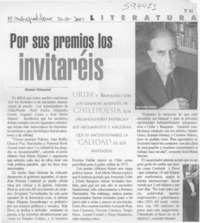 Por sus premios los invitaréis  [artículo] Ximena Villanueva