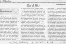 En el filo  [artículo] Javier Aspurúa