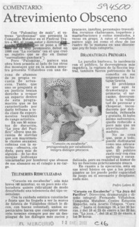 Atrevimiento obsceno  [artículo] Pedro Labra H.