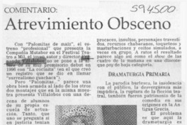 Atrevimiento obsceno  [artículo] Pedro Labra H.