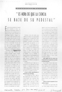 "Es hora de que la ciencia se baje de su pedestal"  [artículo]