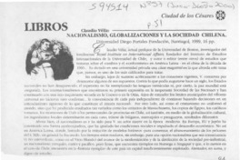 Nacionalismo, globalizaciones y la sociedad chilena  [artículo] G. A.