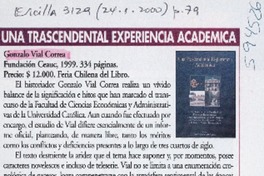 Una trascendental experiencia académica  [artículo] Ricardo Bravo