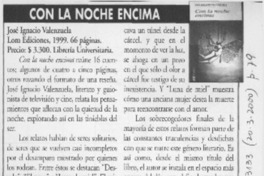 Con la noche encima  [artículo] Rosa María Verdejo