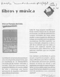 Vivir en tiempos de crisis  [artículo]