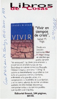 Vivir en tiempos de crisis  [artículo]