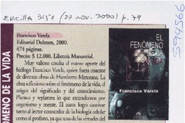 El fenómeno de la vida  [artículo] Mario Tomás Schilling