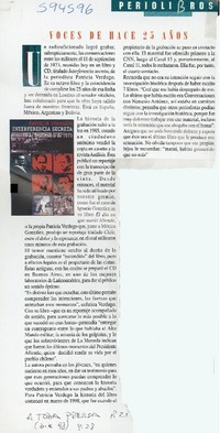 Voces de hace 25 años  [artículo]