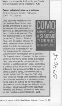 Cómo administrarse a sí mismo  [artículo] A. R.
