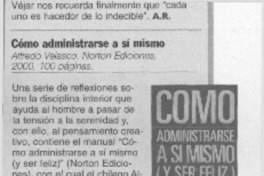 Cómo administrarse a sí mismo  [artículo] A. R.
