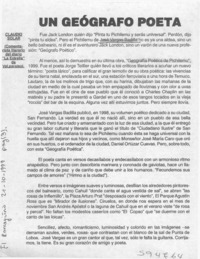 Un geógrafo poeta  [artículo] Claudio Solar