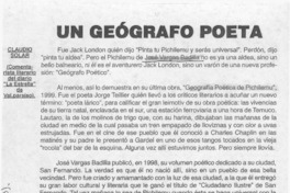 Un geógrafo poeta  [artículo] Claudio Solar