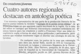 Cuatro autores regionales destacan en antología poética  [artículo]