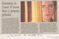 Guionista de Canal 13 lanza libro y prepara película  [artículo]