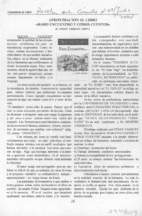 Aproximación al libro "Raro encuentro, y otros cuentos"  [artículo] Lucía Lazaeta