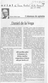 Daniel de la Vega  [artículo] Marino Muñoz Lagos