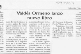 Valdés Ormeño lanzó nuevo libro  [artículo]