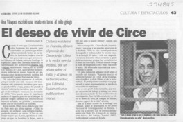 El deseo de vivir de Circe  [artículo] Andrés Gómez B.