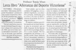 Lanza libro "Añoranzas del deporte victoriense"  [artículo]
