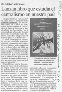 Lanzan libro que estudia el centralismo en nuestro país  [artículo]