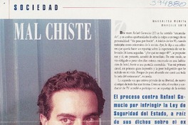 Mal chiste  [artículo] Magdalena Munita <y> Marcelo Soto