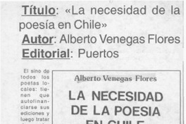 "La necesidad de la poesía en Chile"  [artículo] Luis Paz