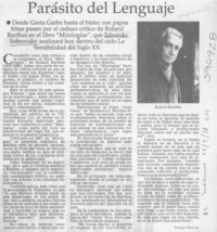 Parásito del lenguaje  [artículo] Yenny Cáceres