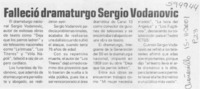 Falleció dramaturgo Sergio Vodanovic  [artículo]