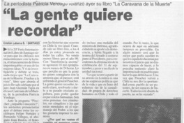 "La gente quiere recordar"  [artículo] Cristián Labarca B.